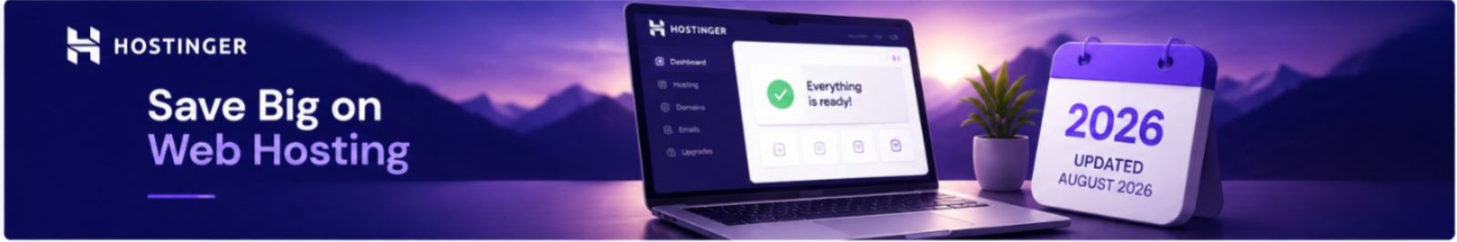 Hostinger 2026 discount strip banner