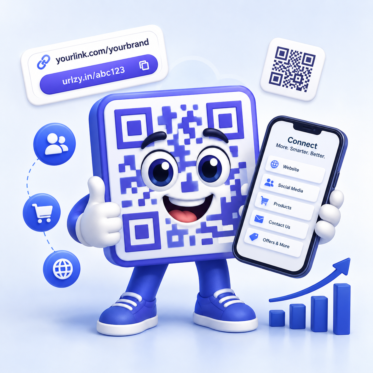 QR code mascot branding illustration